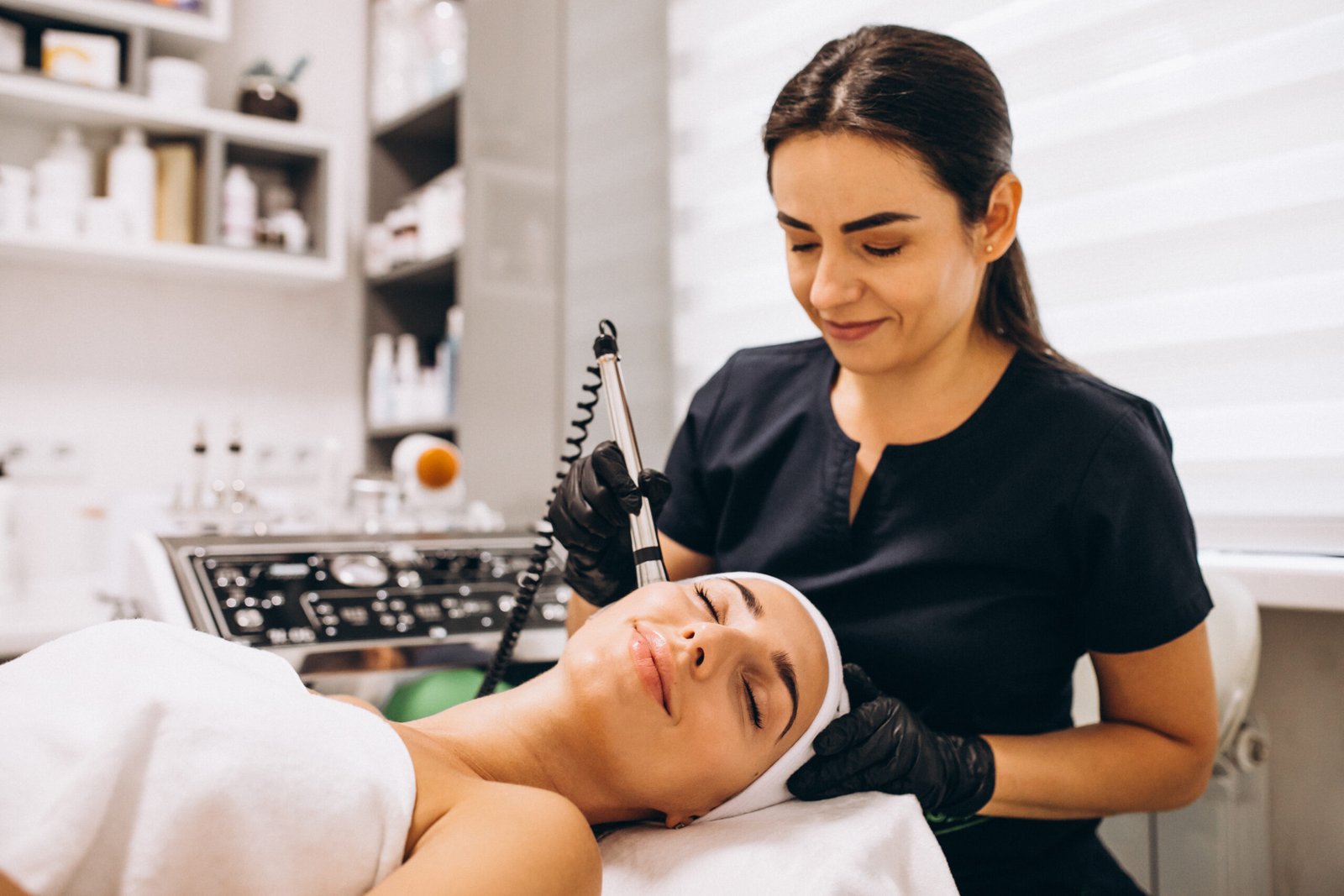 Woman making beauty procedures at a beauty salon