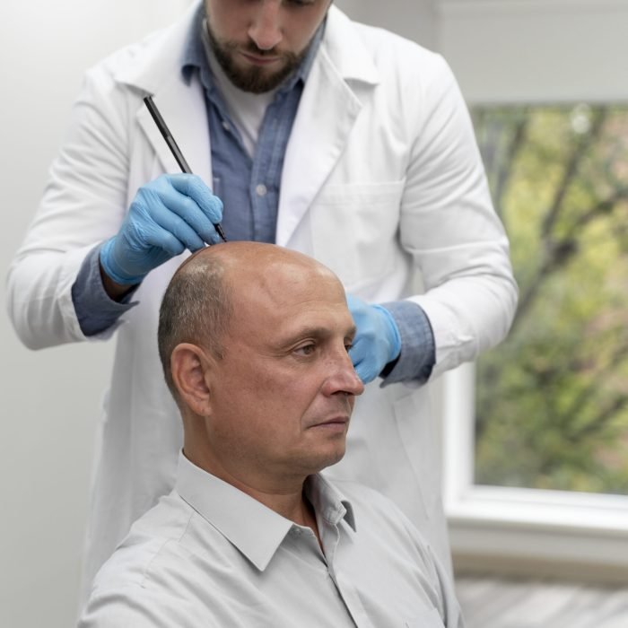 mature-man-going-through-follicular-unit-extraction-process